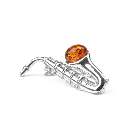 Honey Amber Saxophone Pin