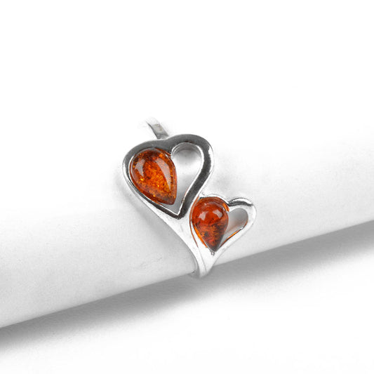 Heart to Heart Amber Ring