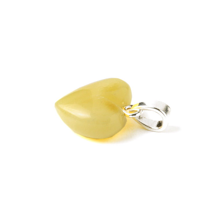 Small Butterscotch Amber Heart Pendant