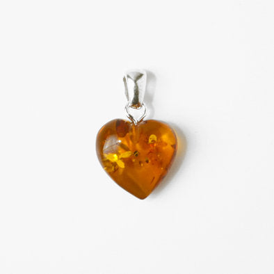 Small Honey Amber Heart Pendant