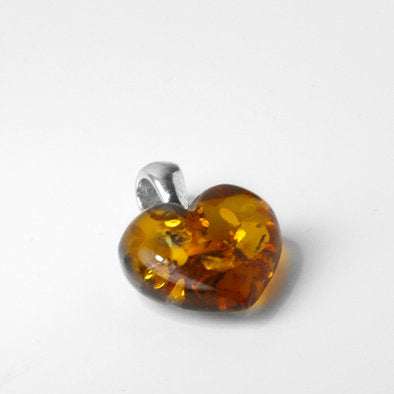 Small Honey Amber Heart Pendant