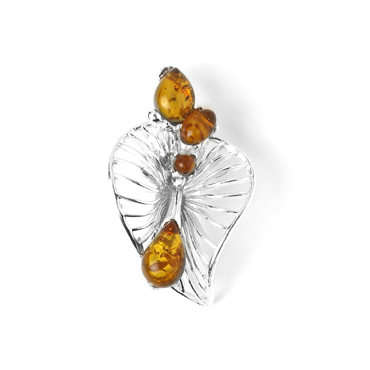 Honey Amber Leaf Pendant