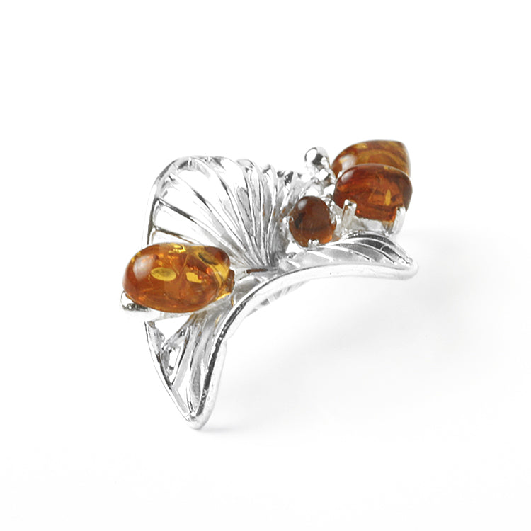 Honey Amber Leaf Pendant