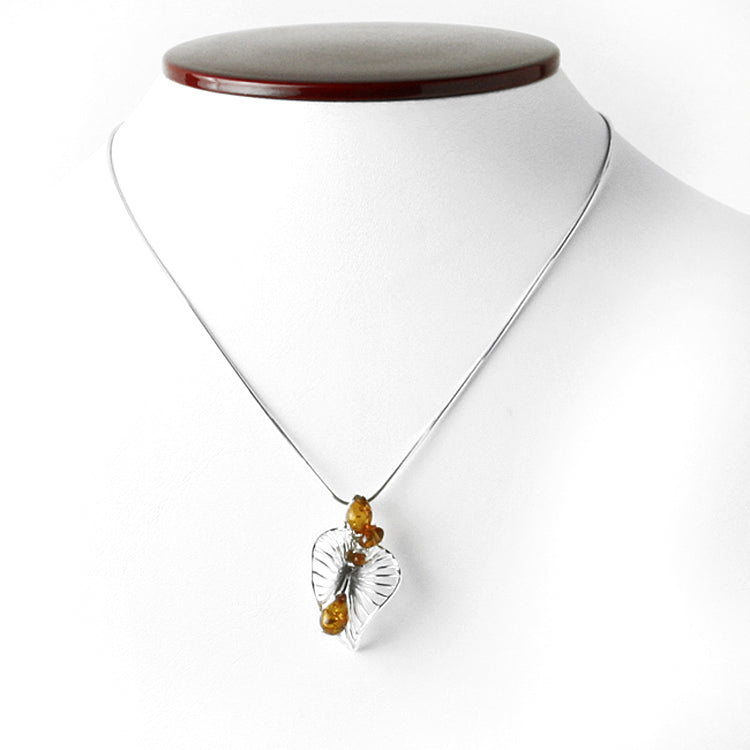 Honey Amber Leaf Pendant