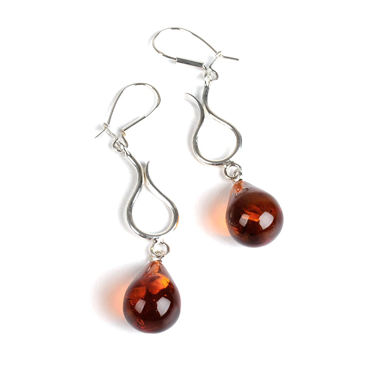 Honey Amber Teardrops Earrings