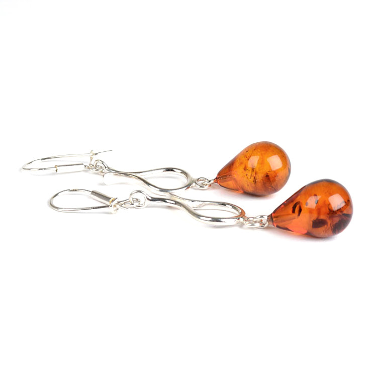 Honey Amber Teardrops Earrings