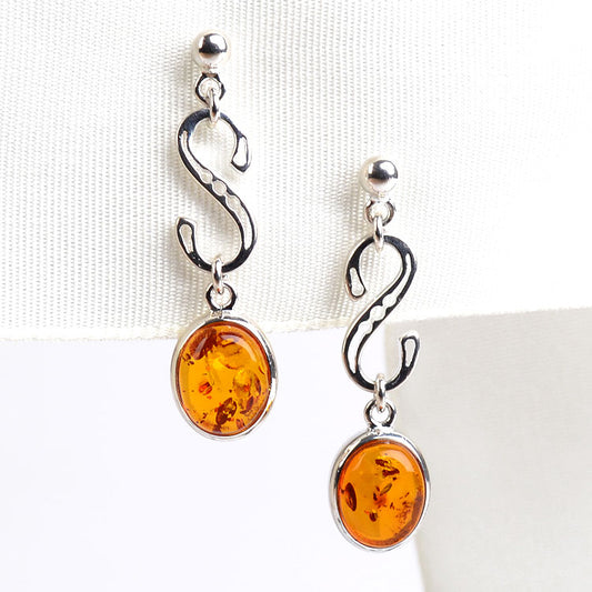 Unique Amber Drop Earrings