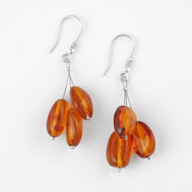 Amber Cluster Earrings