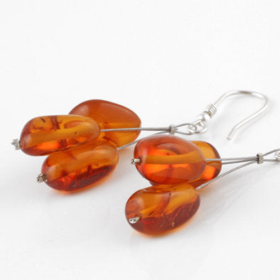 Amber Cluster Earrings