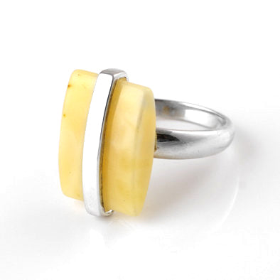 Butterscotch Amber Rectangle Cocktail Ring