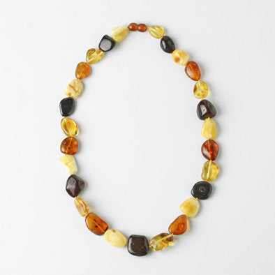 Multi-colored Amber Nugget Necklace