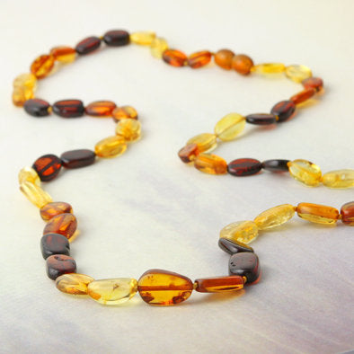 Multi-colored Amber Strand Necklace