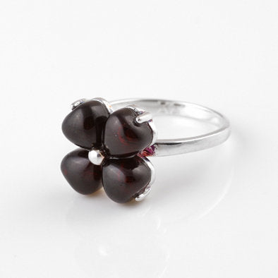 Cute Floral Cherry Amber Ring