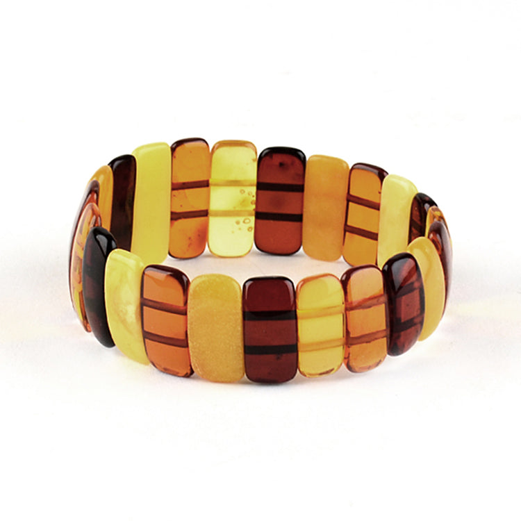 Glittering Genuine Baltic Amber Stretch Bracelet