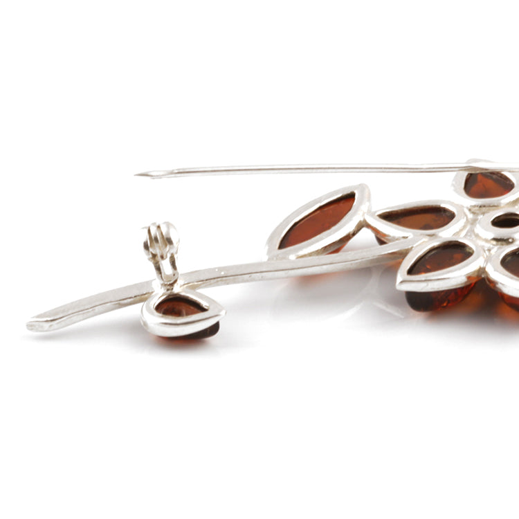 Honey Amber Flower Pin