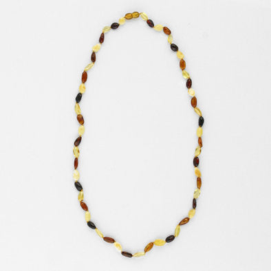 Multi-color Beaded Amber Necklace