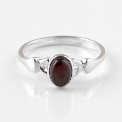 Simple Cherry Amber Oval Ring