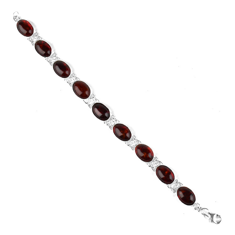 Elegant Cherry Amber Chain Bracelet