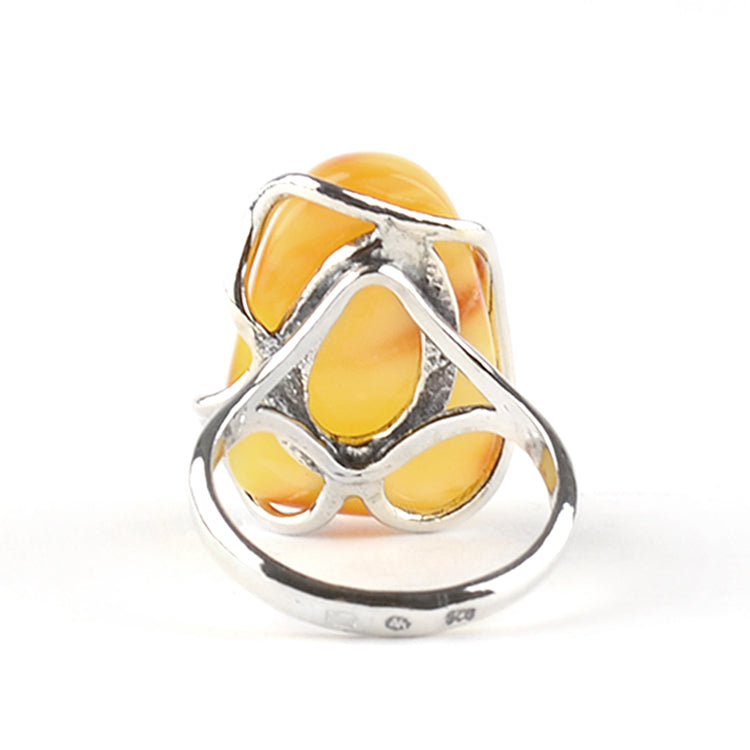 Stylish Butterscotch Amber Ring