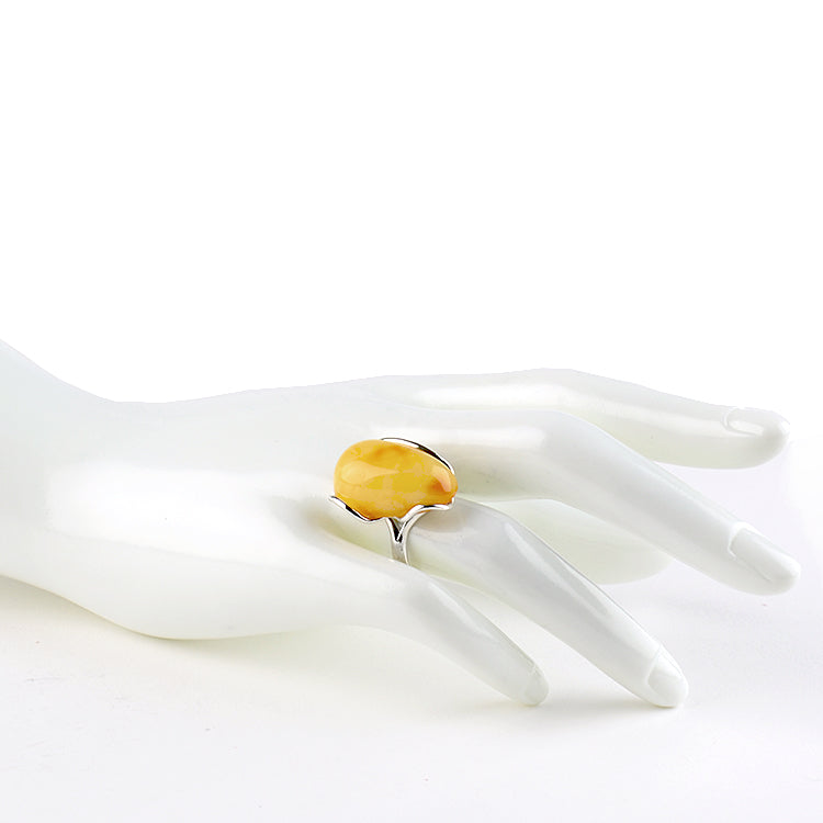 Stylish Butterscotch Amber Ring