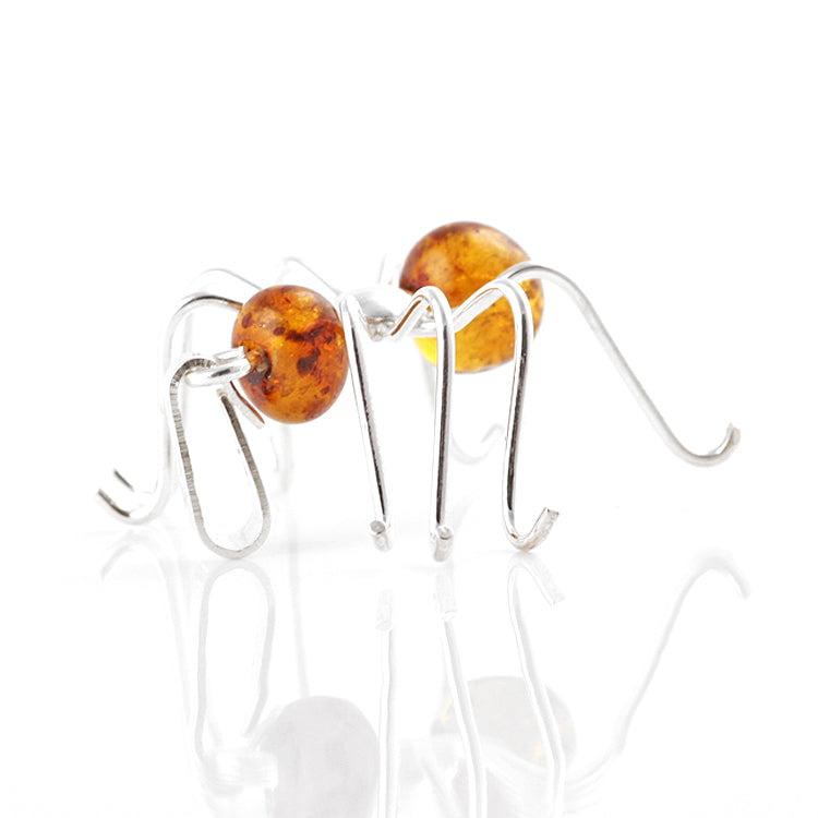 Cute Amber Spider Pendant