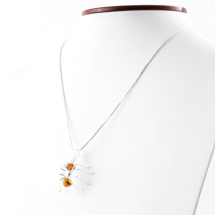 Cute Amber Spider Pendant