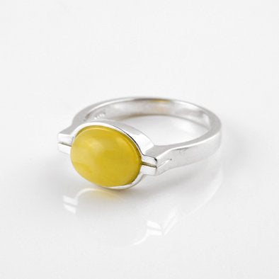 Modern Butterscotch Amber Ring