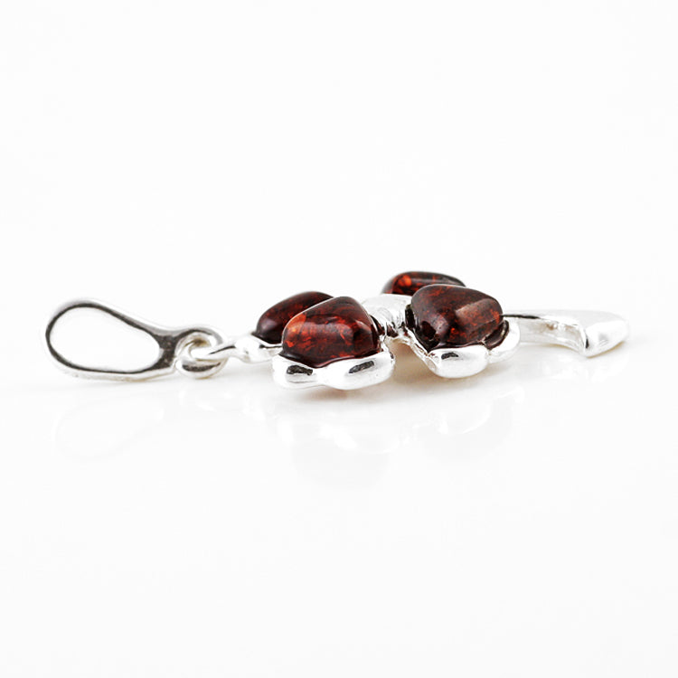 Lucky Amber Shamrock Pendant