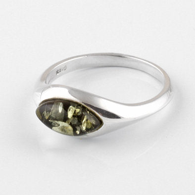 Chic Green Amber Marquise Ring