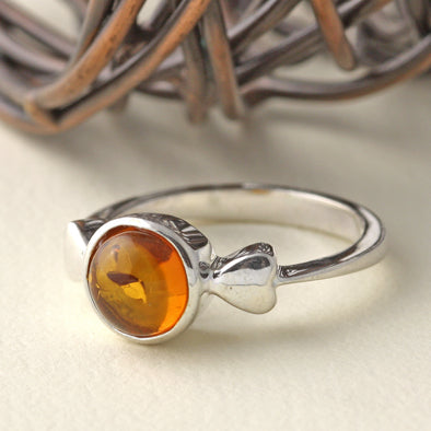 Cute Honey Amber and Hearts Ring