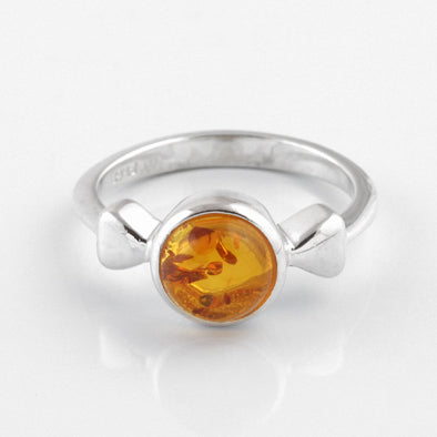 Cute Honey Amber and Hearts Ring