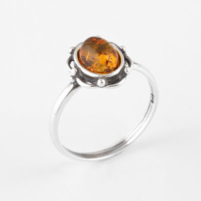 Sweet Floral Honey Amber Ring