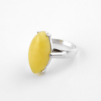 Sunny Butterscotch Amber Marquise Ring