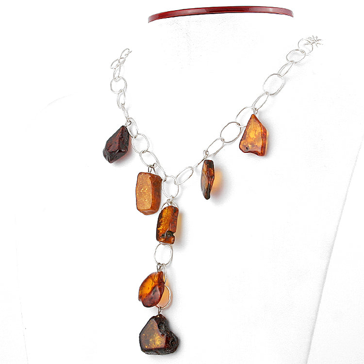 Natural Amber Chain Necklace