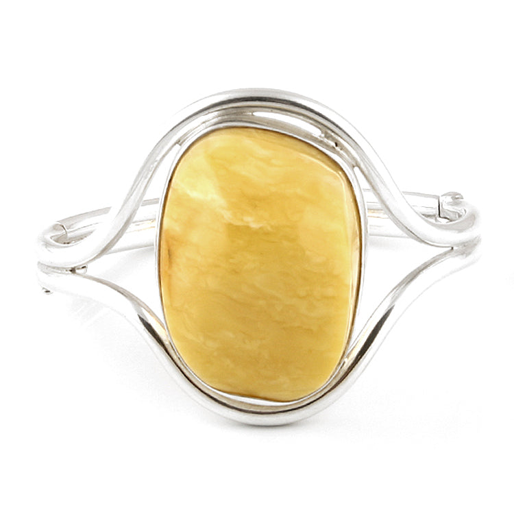 Large Free-shaped Butterscotch Amber Bangle Bracelet