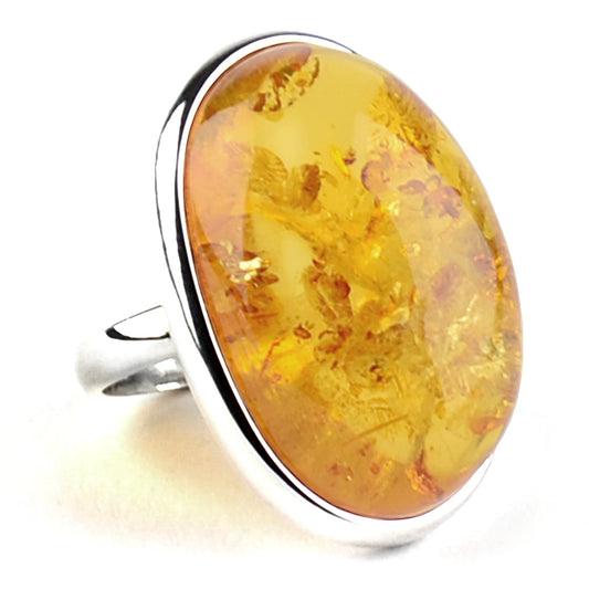 Huge Genuine Honey Amber Ring