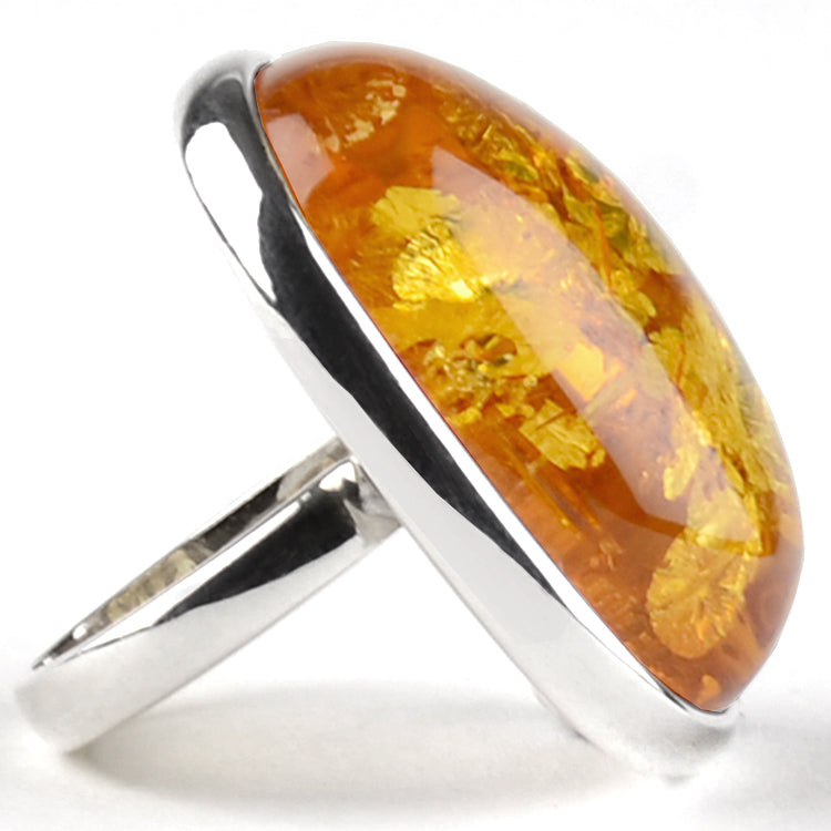 Huge Genuine Honey Amber Ring