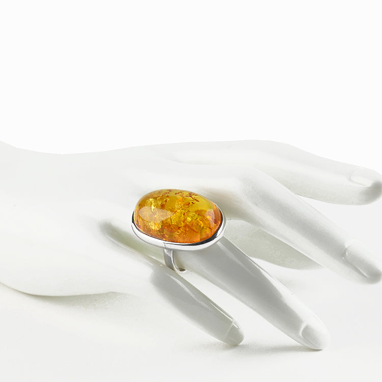 Huge Genuine Honey Amber Ring