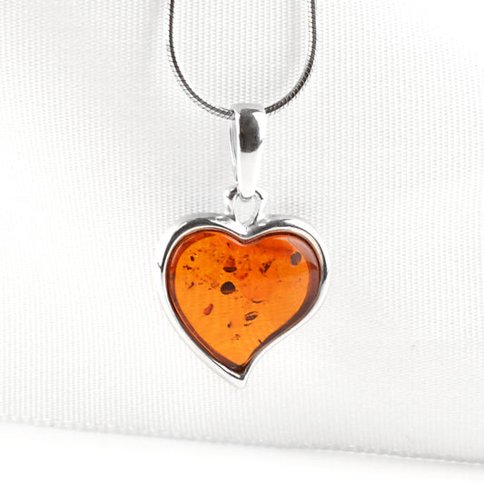 Honey Amber Heart Pendant