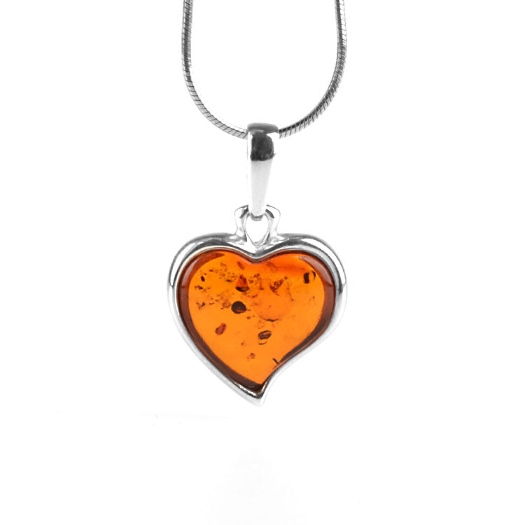 Honey Amber Heart Pendant