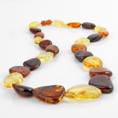 Chunky Multi-color Natural Amber Necklace