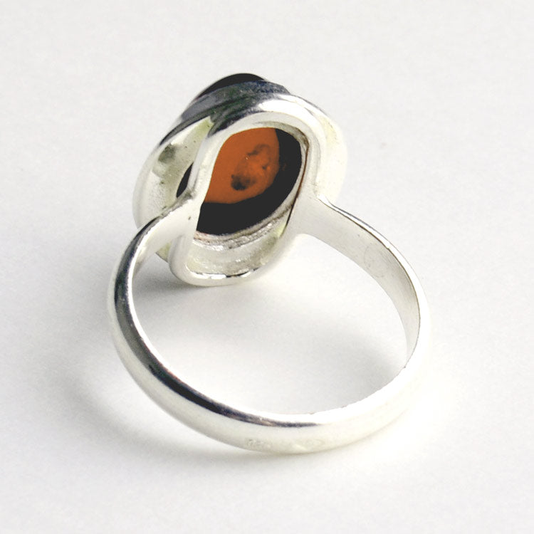 Simple Amber Oval Ring