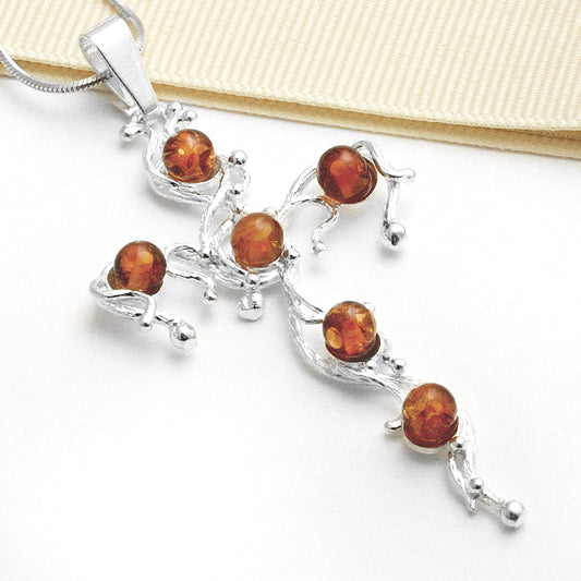 Contemporary Amber Cross Pendant