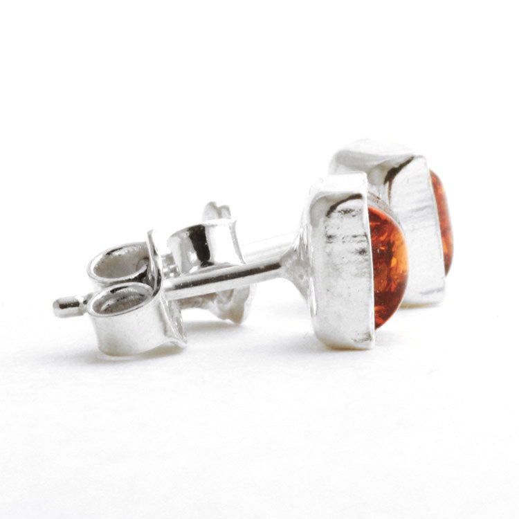 Amber Square Stud Earrings