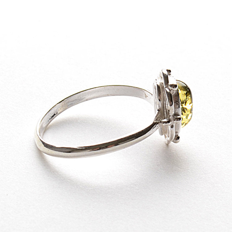 Green Victorian Amber Ring