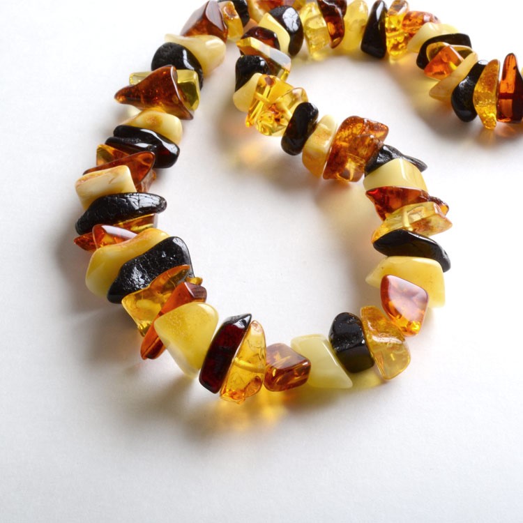 Bits of multi-colored Amber Necklace