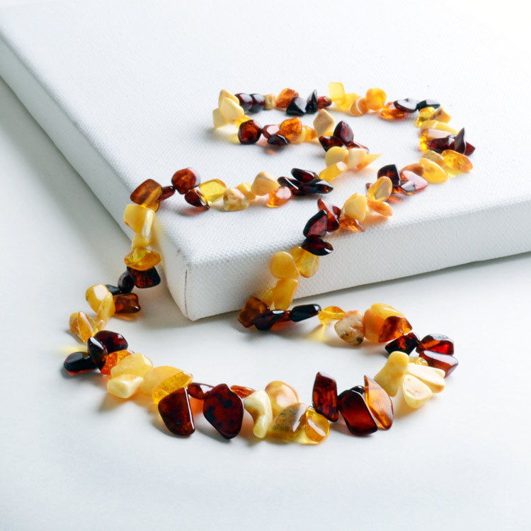 Dancing Chips of Amber Necklace