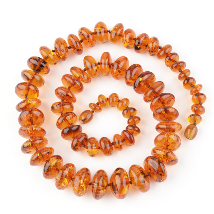 Grand Rounded Amber Beads Necklace