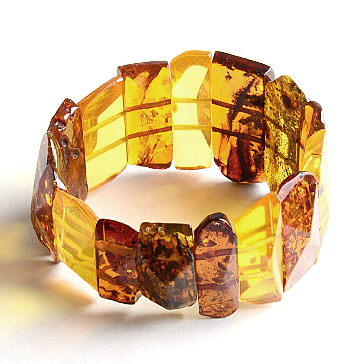 Multi-Colored Faceted Amber Beads Bracelet