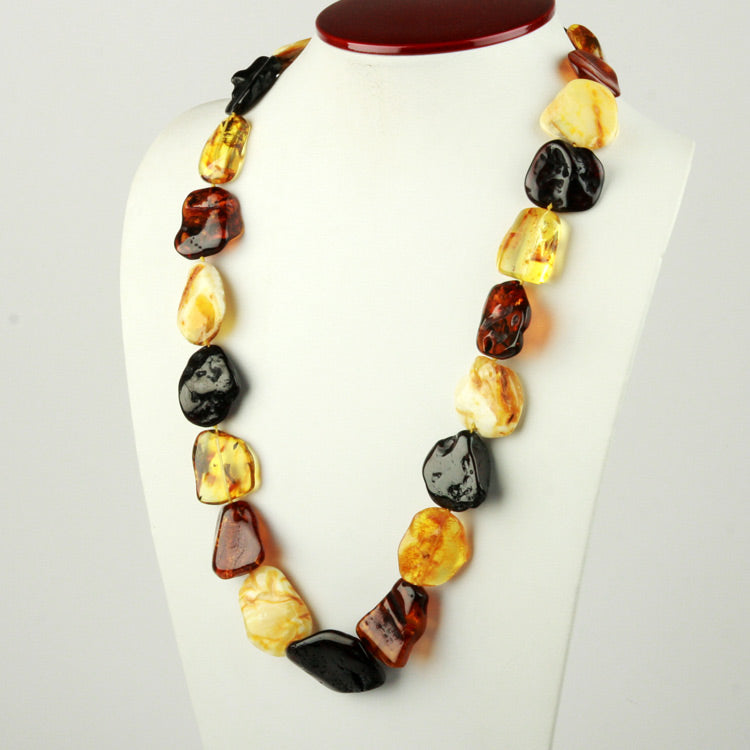 Natural Cut Amber Necklace